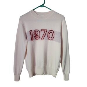 BELLA FREUD 1970 Glow Jumper Cream Wool Mohair Sweater Knit Pull-Over Small